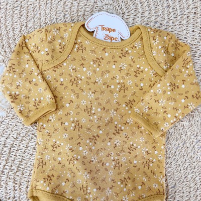 Conj. de Malha 3 peças Poodle com Lacinho Amarelo - Mostarda e Off White